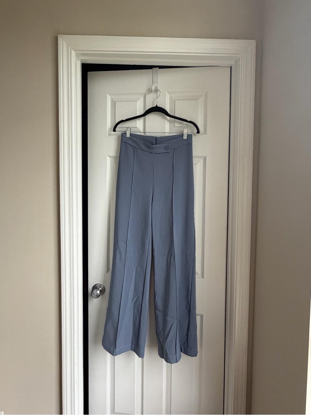 SHEIN High-Waist Wide Leg Trousers in Slate Blue